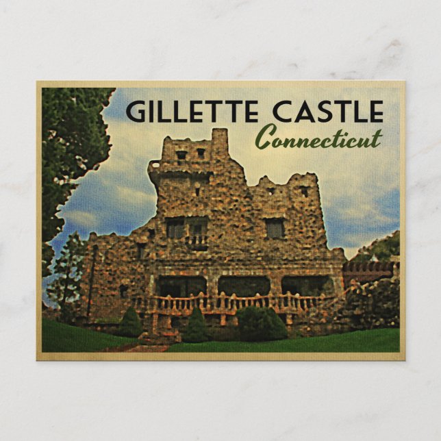Gillette Castle Connecticut Postkarte (Vorderseite)