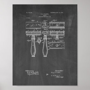 Gillette Razor Patent - Chalkboard Poster
