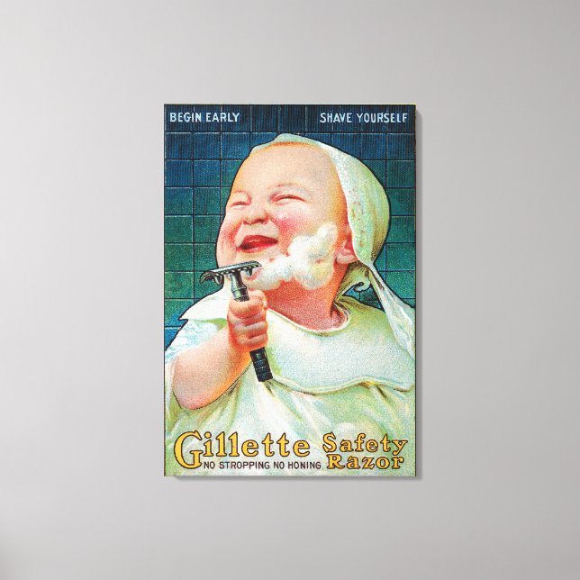 Gillette Safety Razor - Beginnen Sie frühzeitig Leinwanddruck (Vorderseite)