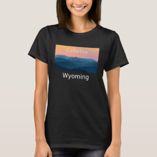 Gillette Wyoming Berg Sonnenuntergang Heimatstadt T-Shirt