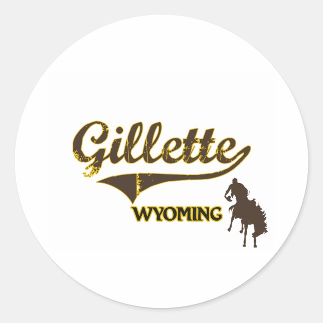 Gillette Wyoming City Classic Runder Aufkleber (Vorderseite)