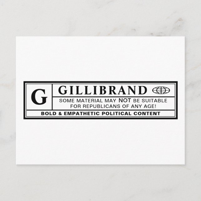 Gillibrand-Warnschild Postkarte (Vorderseite)