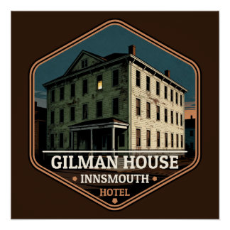 Gilman House Innsmouth Hotel Vintage Reiseabzeiche Poster