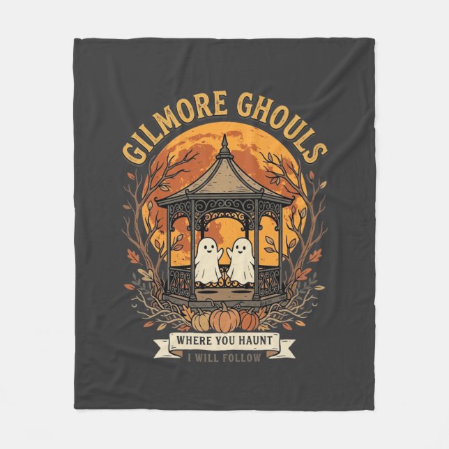 Gilmore Ghouls Halloween-Geist-Gartenpavillon Desi Fleecedecke (Vorderseite)