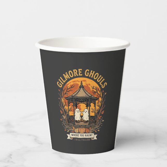 Gilmore Ghouls Halloween-Geist-Gartenpavillon Desi Pappbecher (Vorderseite)