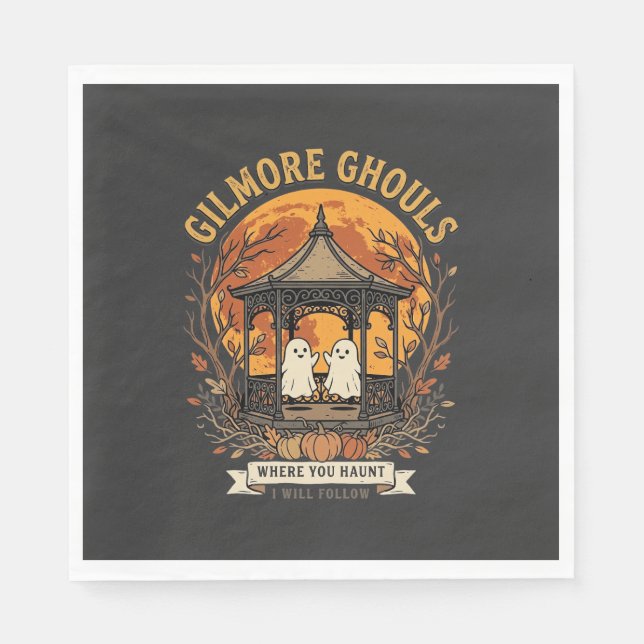 Gilmore Ghouls Halloween-Geist-Gartenpavillon-Desi Serviette (Vorderseite)
