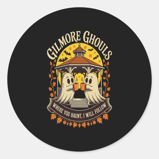 Gilmore Ghouls Halloween Ghost Runder Aufkleber (Vorderseite)