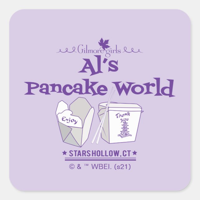 Gilmore Girls | Al's Pancake World Quadratischer Aufkleber (Vorderseite)