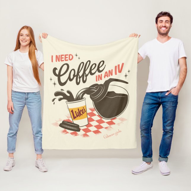 Gilmore Girls Luke’s Coffee IV Quote Fleecedecke (Beispiel)