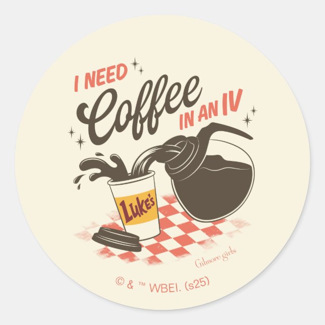 Gilmore Girls Luke’s Coffee IV Quote Runder Aufkleber (Vorderseite)