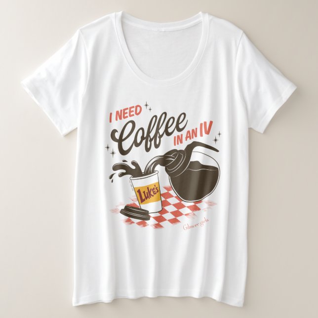 Gilmore Girls Luke's Coffee IV Zitat Große Größe T-Shirt (Design vorne)