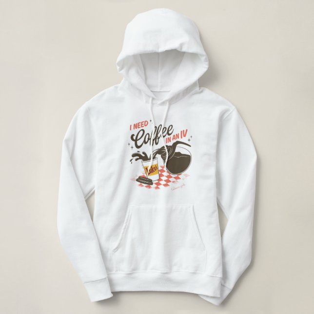Gilmore Girls Luke's Coffee IV Zitat Hoodie (Design vorne)