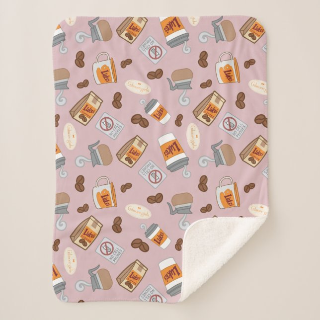 Gilmore Girls | Luke's Diner Coffee Pattern Sherpadecke (Vorderseite)
