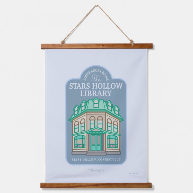 Gilmore Girls | Stars Hollow Library Wandteppich Mit Holzrahmen (Vorderseite)