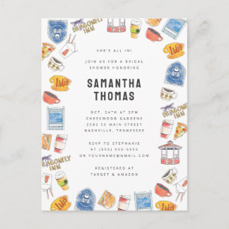 Gilmore Girls Watercolor Icons Brautparty Postkarte