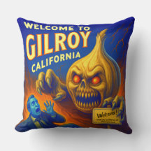GILROY, KALIFORNIEN 20" X 20" GARLIK DURCH PILLOW.