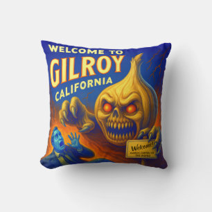 GILROY, KALIFORNIEN 40 CM X 40 CM KNOBLAUCH-WURF-K KISSEN