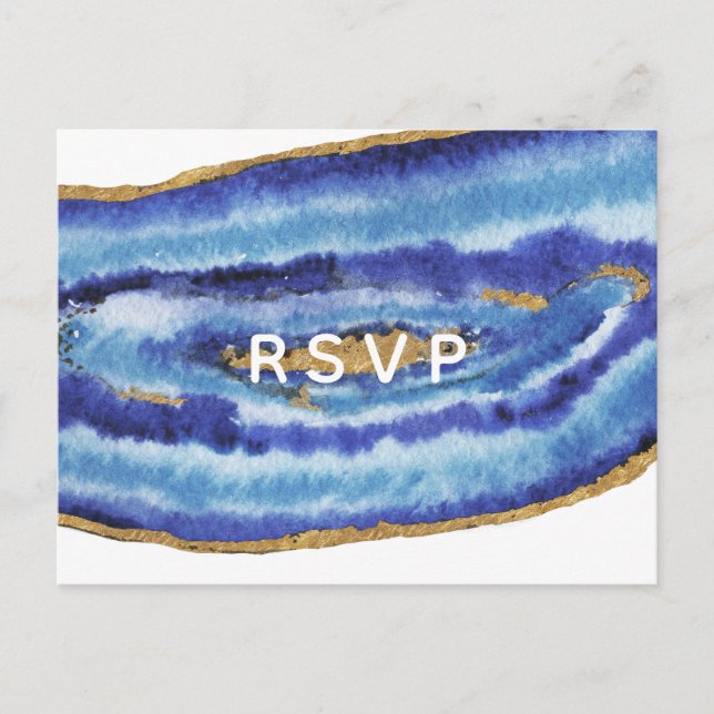 Gilt Agate Wedding Invitations uAwg Postcard Einladungspostkarte (Vorderseite)