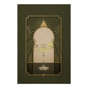 Gimlet Art Deco Poster   Bar Kunst