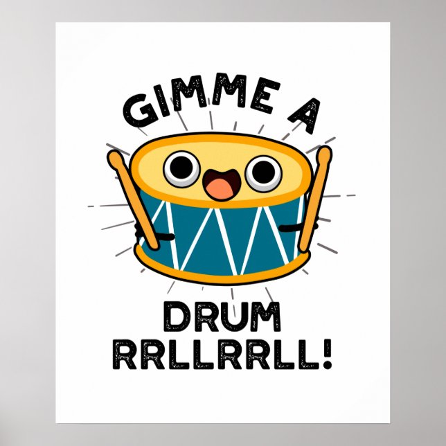 Gimme A Drum RRLLRLL Funny Drummer Puff Poster (Vorne)