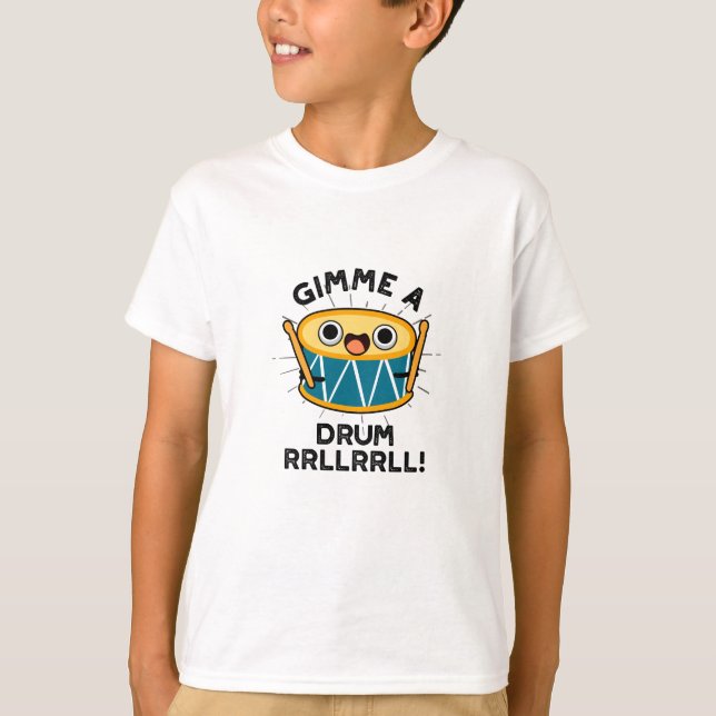 Gimme A Drum RRLLRLL Funny Drummer Puff T-Shirt (Vorderseite)
