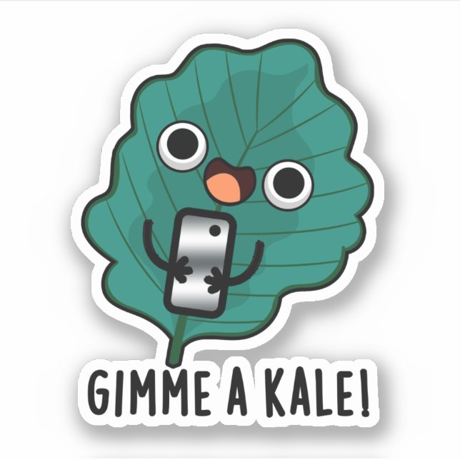 Gimme A Kale Funny Veggie Pun Aufkleber (Vorderseite)