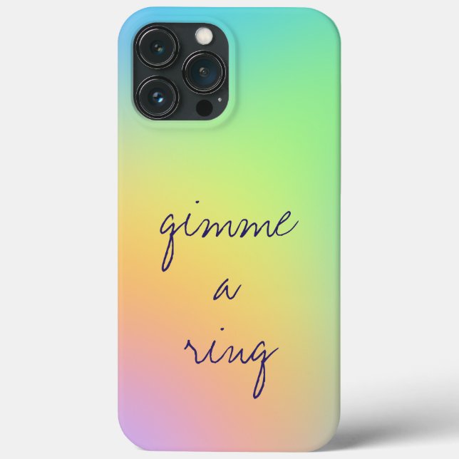"Gimme A Ring" Pastel Rainbow Gradient Case-Mate iPhone Hülle (Rückseite)