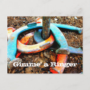 Gimme' a Ringer Horseshoe Pitching Gifts Postkarte