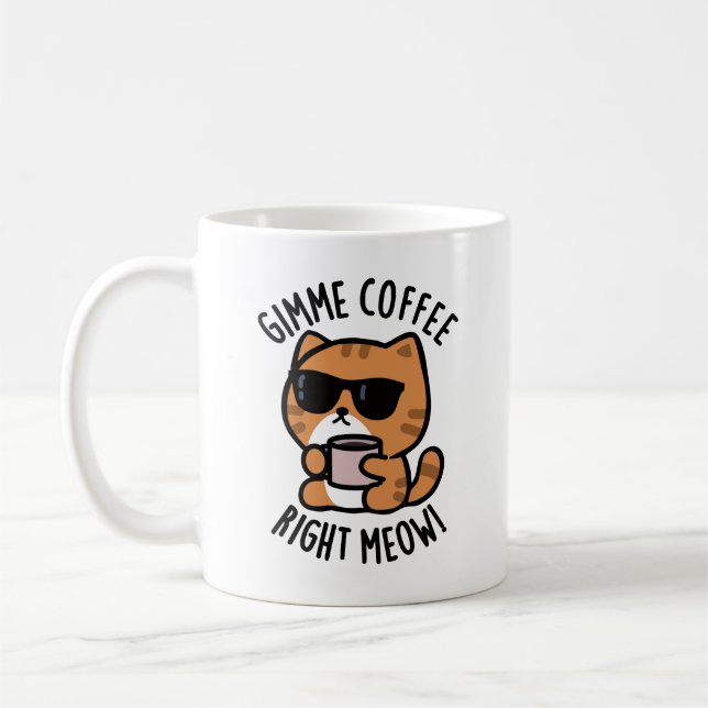 Gimme-Kaffee direkt Meow Funny Cat Puff Kaffeetasse (Links)
