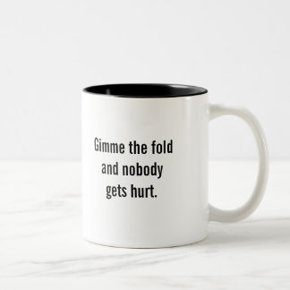 "Gimme Kaffee-Tasse der Falte" Zweifarbige Tasse