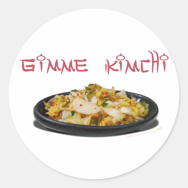 Gimme Kimchi Kimchi Lovers Round Stickers (Vorderseite)