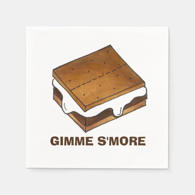 Gimme Smore Camp Picnic Campfire S'mores Feinschme Serviette (Vorderseite)