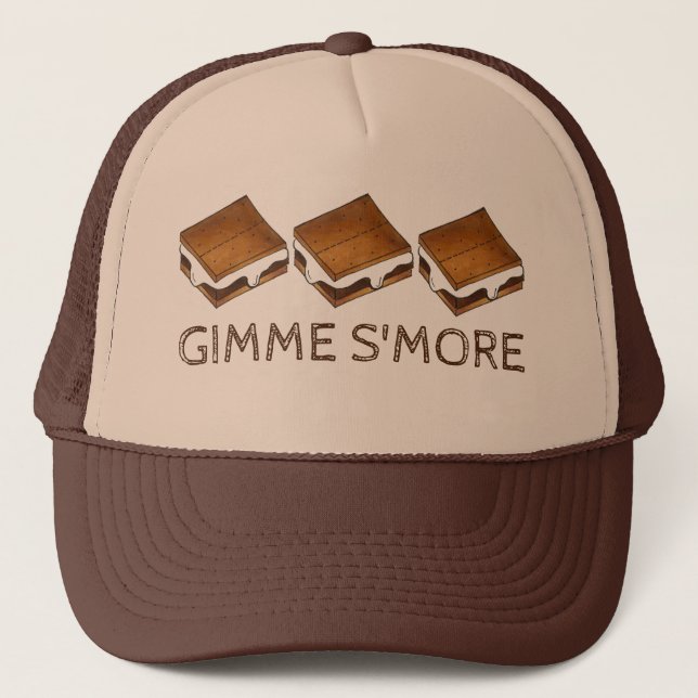 Gimme Smore Chocolate S'mores Camping Campfire Truckerkappe (Vorderseite)