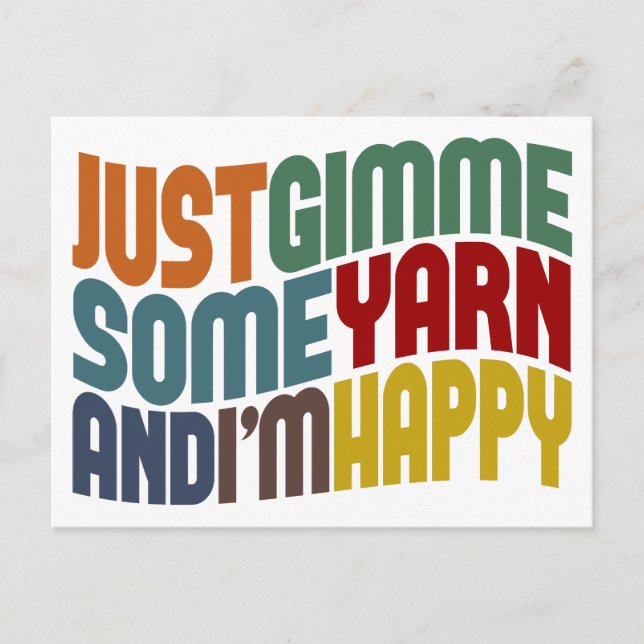 Gimme some Yarn Postkarte (Vorderseite)