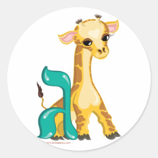 Gimmel Hebrew Aleph Bet (Alphabet) Giraffe Sticker