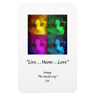 Gimpy "Live...Meow..Liebe" Premium Flexi Magnet