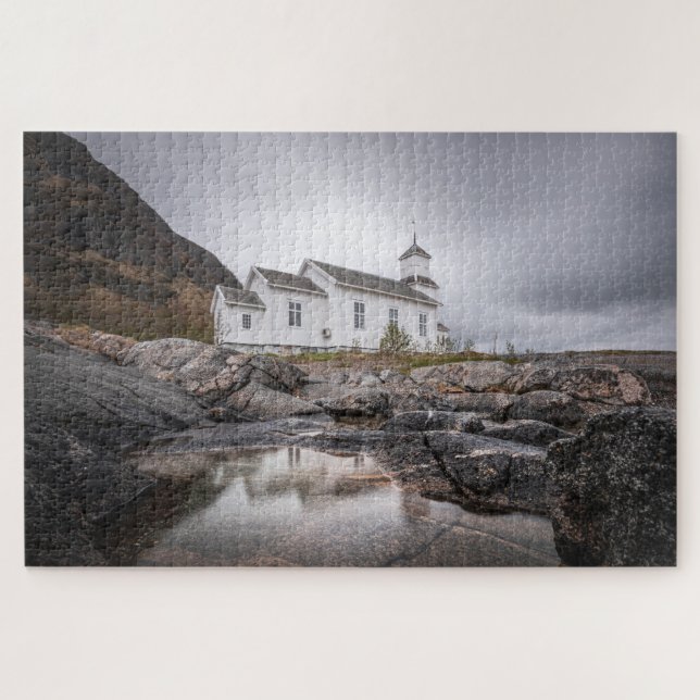 Gimsoy Church Lofoten Norwegen Puzzle (Horizontal)