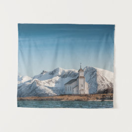 Gimsoy Church Lofoten Norwegen Wandteppich