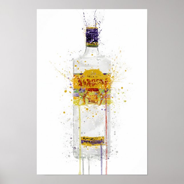 Gin Bottle Wall Art Print 'Dragon' Poster (Vorne)