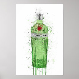 Gin Bottle Wall Art Print 'Emerald 2.0' Poster