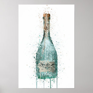 Gin Bottle Wall Art Print 'Harbour' Poster