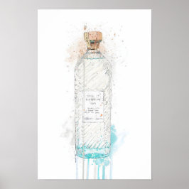 Gin Bottle Wall Art Print 'Hebridean Hue'  Poster
