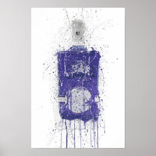 Gin Bottle Wall Art Print 'Periwinkle Poster (Vorne)