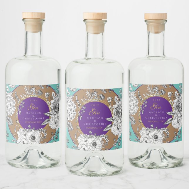 Gin Dotted bottle Alkoholflaschenetikett (Flaschen)