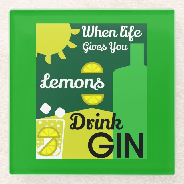 Gin Drinkers | LIEBE | WOHNGESTALTUNG | Bars Servi Glasuntersetzer (Vorderseite)