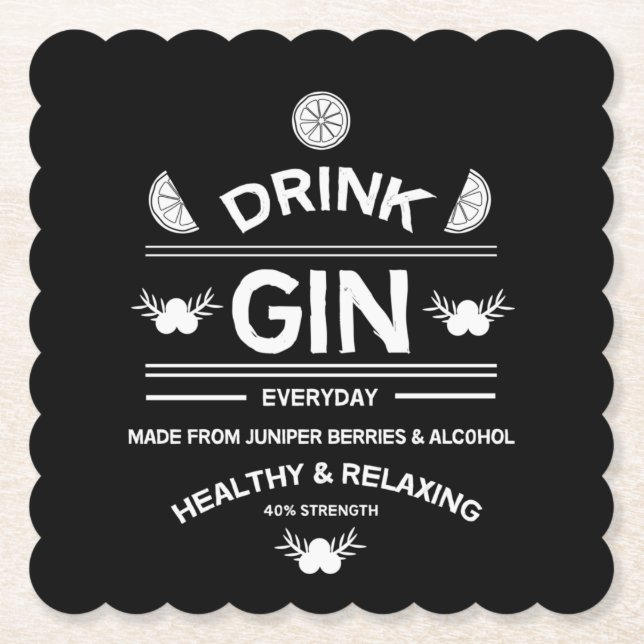 Gin Drinkers | LIEBE | WOHNGESTALTUNG | Bars Servi Untersetzer (Vorderseite)