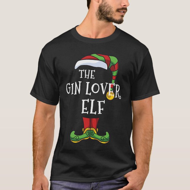 Gin  Elf Family Matching Christmas Group T-Shirt (Vorderseite)