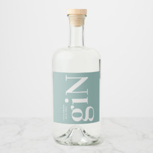 Gin Flasche Grün Moderne einfache Flasche Flasche  Alkoholflaschenetikett
