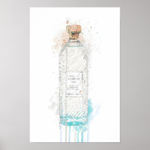 Gin-Flaschen-Wandkunst-Druck 'Hebridean Hue'  Poster