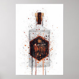Gin-Flaschen-Wandkunst-Druck 'Honigwabe' Poster